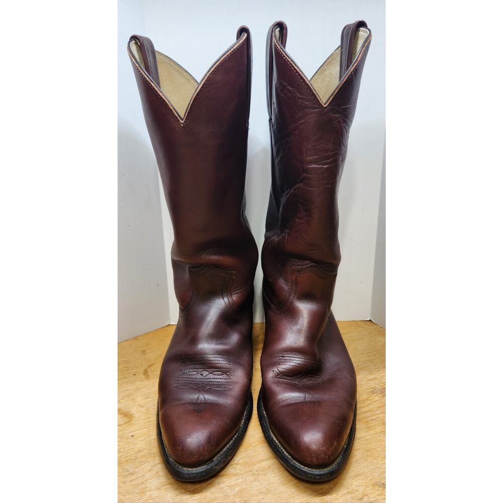 FRYE Vintage brown leather Western cowboy boots mens size 10 D 2350 USA